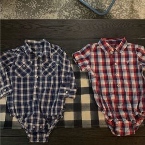 Lot of two infant boys Wrangler shirts 18-24 months like new